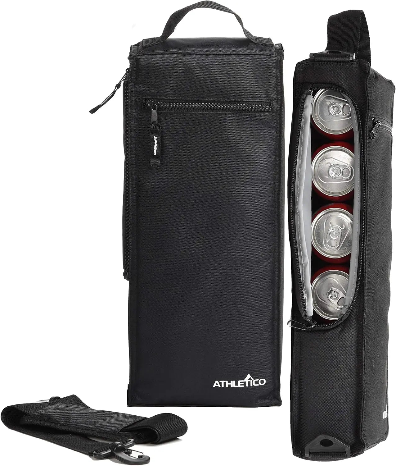 Athletico Golf Cooler Bag – Soft-Sided Insulated Bag Holds 6 Cans or 2 Wine Bottles – Compact & Discreet (Black)