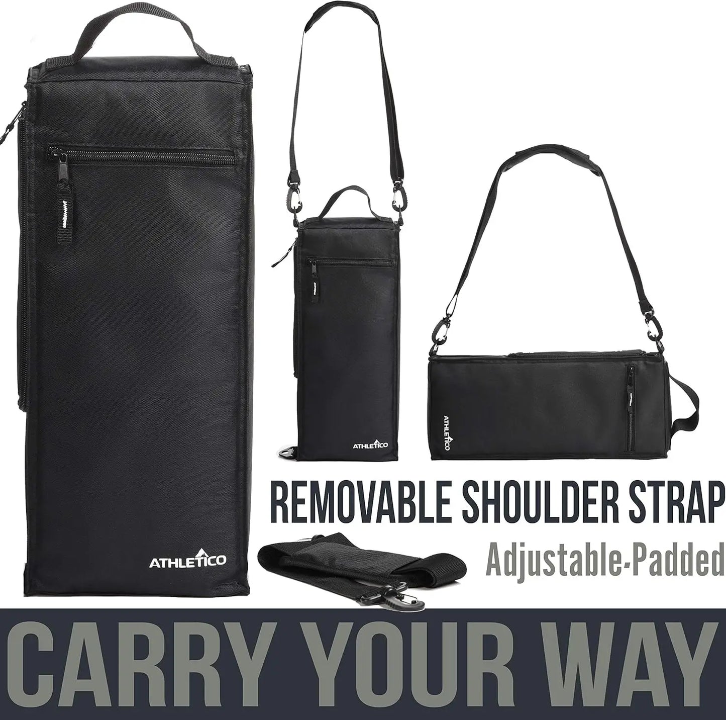 Athletico Golf Cooler Bag – Soft-Sided Insulated Bag Holds 6 Cans or 2 Wine Bottles – Compact & Discreet (Black)