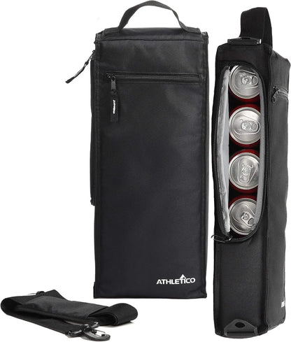 Athletico Golf Cooler Bag – Soft-Sided Insulated Bag Holds 6 Cans or 2 Wine Bottles – Compact & Discreet (Black)