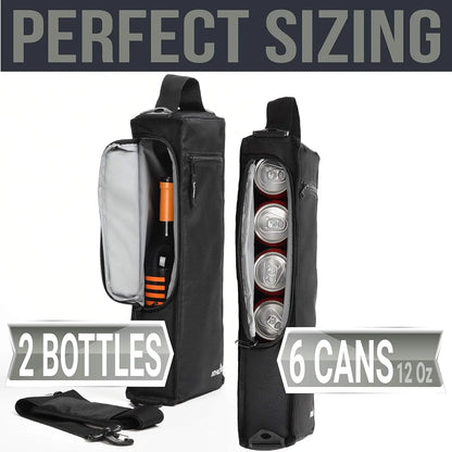 Athletico Golf Cooler Bag – Soft-Sided Insulated Bag Holds 6 Cans or 2 Wine Bottles – Compact & Discreet (Black)