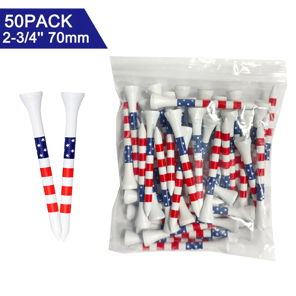 Stars and stripes golf tees-50 pack USA flag design