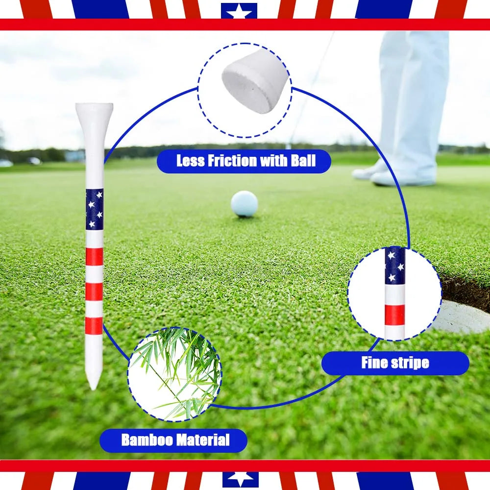 Stars and stripes golf tees-50 pack USA flag design