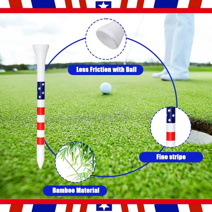 Stars and stripes golf tees-50 pack USA flag design