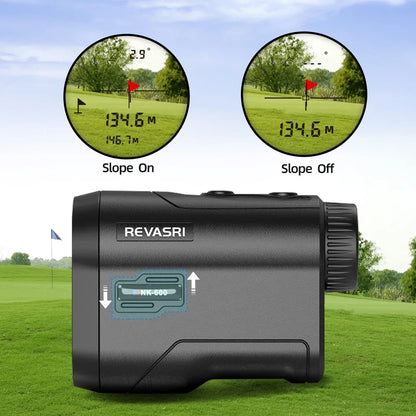 REVASRI 600M/Yard Golf Laser Rangefinder with Slope Compensation Flagpole Lock Vibration USB-C Rechargeable for Golfing