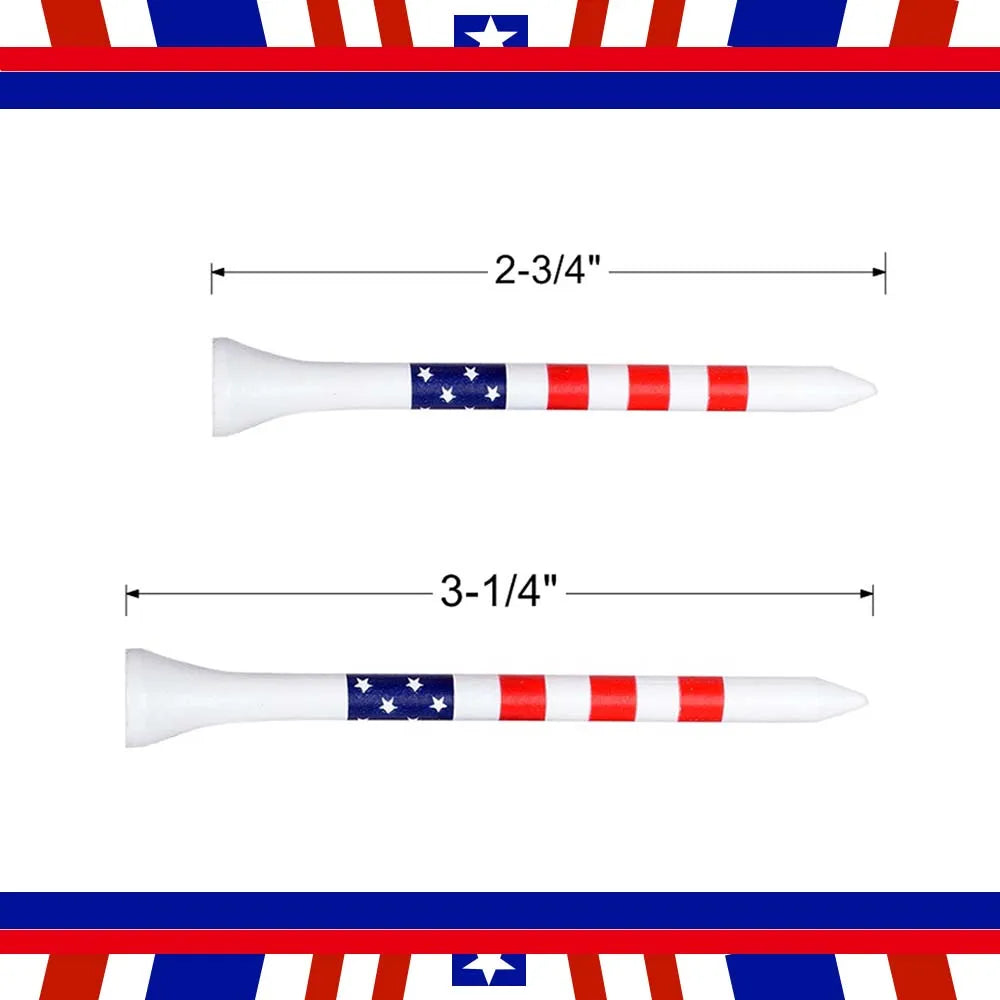 Stars and stripes golf tees-50 pack USA flag design